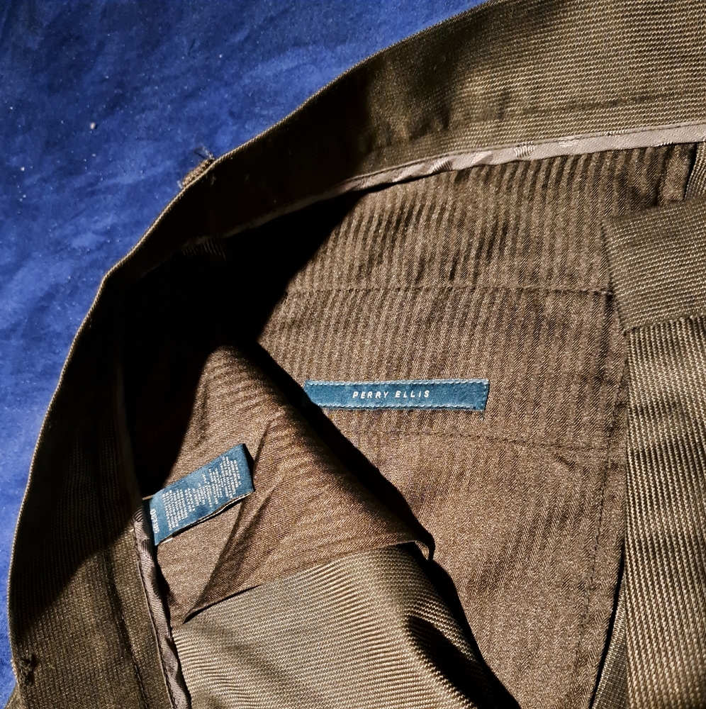 Perry Ellis Shiny Brown Men's Dress Pants 38/30